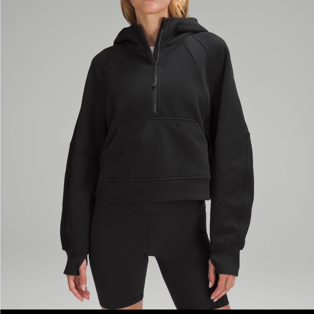 Scuba Oversized Half-zip Hoodie - Black M/L